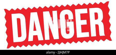 DANGER text written on red zig-zag stamp sign. Stock Photo