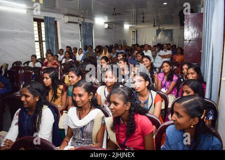 Young students attending a classroom lesson in India Stock Photo