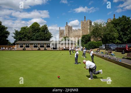 Framlingham castle bowls club Suffolk UK Stock Photo