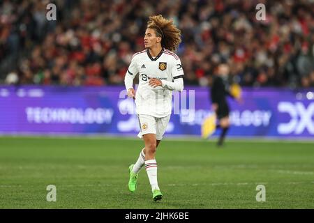 Hannibal Mejbri (46) of Manchester United in action during the game Stock Photo