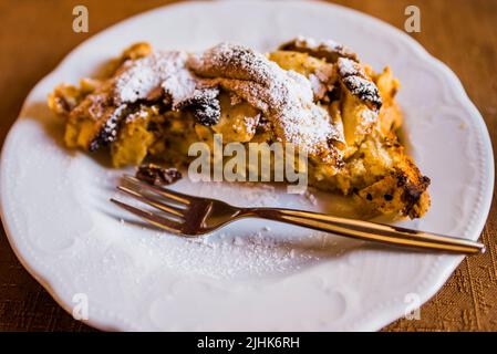 Apple strudel is a traditional Viennese strudel, a popular pastry in Austria, Bavaria, the Czech Republic,Slovak Republic, Northern Italy, Slovenia, a Stock Photo