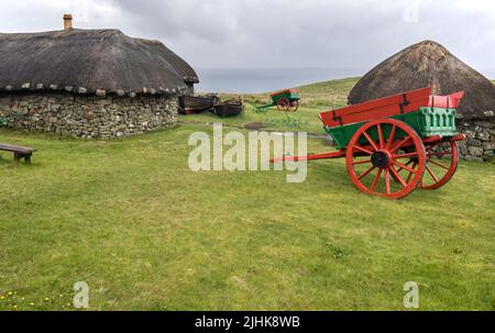 the skye museum of island life with a collection of old buildings and farm exhibits scotland Stock Photo