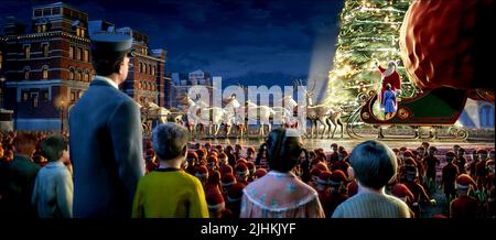 THE CONDUCTOR, HERO GIRL, HERO BOY, SANTA, THE POLAR EXPRESS, 2004 Stock Photo