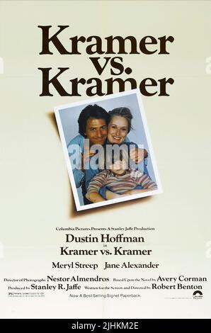 DUSTIN HOFFMAN, MERYL STREEP, JUSTIN HENRY POSTER, KRAMER VS. KRAMER, 1979 Stock Photo