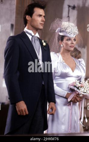 MICHAEL NADER, JOAN COLLINS, DYNASTY, 1985 Stock Photo