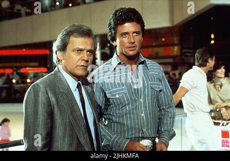 KEN KERCHEVAL, PATRICK DUFFY, DALLAS, 1986 Stock Photo