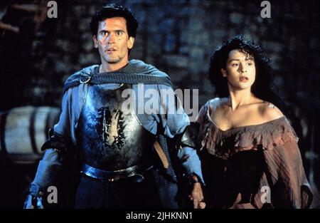 BRUCE CAMPBELL, EMBETH DAVIDTZ, ARMY OF DARKNESS, 1992 Stock Photo