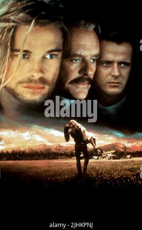 BRAD PITT, ANTHONY HOPKINS, AIDAN QUINN, LEGENDS OF THE FALL, 1994 Stock Photo