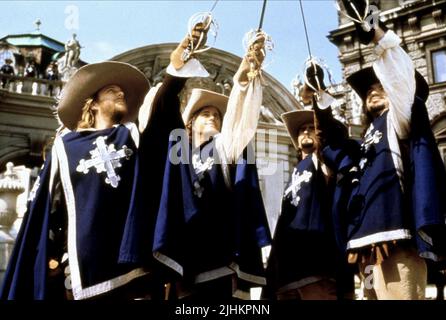 KIEFER SUTHERLAND, CHRIS O'DONNELL, CHARLIE SHEEN, OLIVER PLATT, THE THREE MUSKETEERS, 1993 Stock Photo