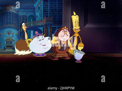 Lumiere, Mrs Potts & Cogsworth Film: Beauty And The Beast (USA 1991 ...