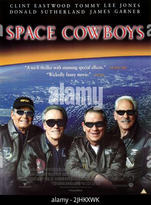 JAMES GARNER, CLINT EASTWOOD, TOMMY LEE JONES, DONALD SUTHERLAND POSTER, SPACE COWBOYS, 2000 Stock Photo