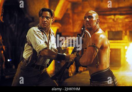 BRENDAN FRASER, ARNOLD VOSLOO, THE MUMMY RETURNS, 2001 Stock Photo