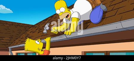 BART, HOMER SIMPSON, THE SIMPSONS MOVIE, 2007 Stock Photo