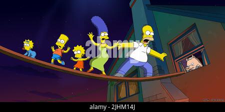 MAGGIE, BART, LISA, MARGE, HOMER SIMPSON, THE SIMPSONS MOVIE, 2007 Stock Photo