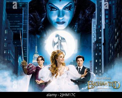 SUSAN SARANDON, JAMES MARSDEN, AMY ADAMS, PATRICK DEMPSEY POSTER, ENCHANTED, 2007 Stock Photo