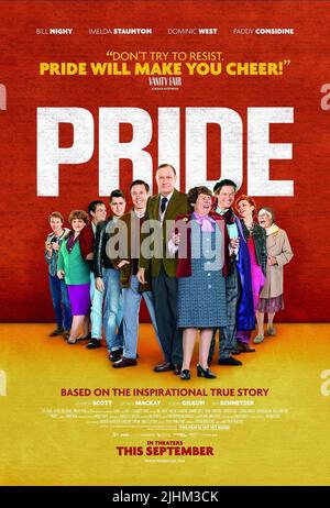 GEORGE MACKAY, ANDREW SCOTT, PADDY CONSIDINE, BILL NIGHY, IMELDA STAUNTON, DOMINIC WEST POSTER, PRIDE, 2014 Stock Photo