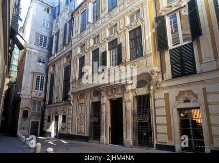 Genoa (Italy), external facade of Spinola Palace museum Stock Photo