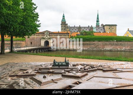 Kronborg medieval castle and stronghold in Helsingør, Denmark. Elsinore in William Shakespeare's play Hamlet, beautiful Renaissance castle in Europe Stock Photo