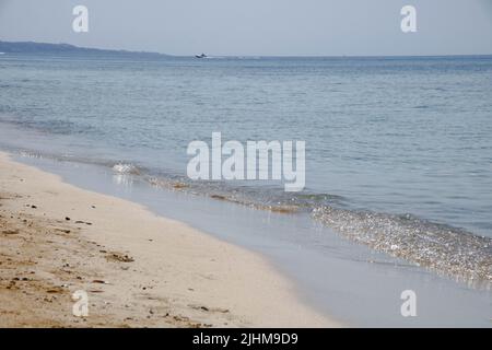 landscape of the beach at Pescoluse, also known as Salento Maldives, in Apulia region, Italy Stock Photo