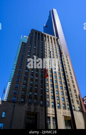 The Bank of Nova Scotia (Scotiabank) building in King Street West in the financial district of Toronto, Ontario, Canada. Stock Photo