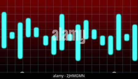 Image of financial graph over red and black background Stock Photo
