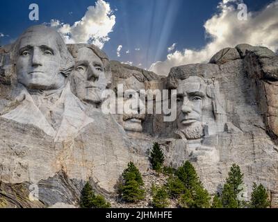 Mount Rushmore National Memorial in the Black Hills of South Dakota USA Stock Photo