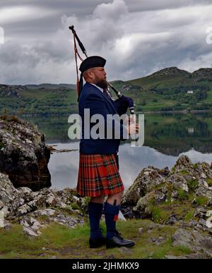 Piper Neil Rathbone at Inverewe gardens, Wester Ross, Scotland Stock ...