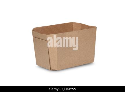 Corrugated cardboard. Cardboard. Carton packaging. Boxes made of cardboard. Eco-friendly packaging. Isolated on white background. With clipping path Stock Photo
