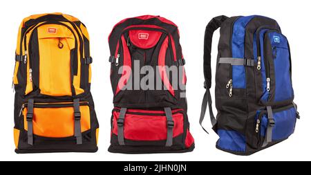 Big backpack for travel isolate on a white background Stock Photo
