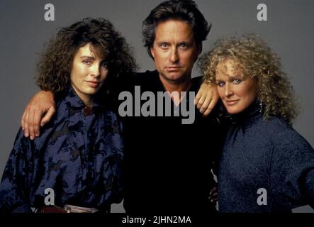 ANNE ARCHER, MICHAEL DOUGLAS, GLENN CLOSE, FATAL ATTRACTION, 1987 Stock Photo