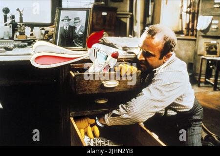 ROGER RABBIT, BOB HOSKINS, WHO FRAMED ROGER RABBIT, 1988 Stock Photo