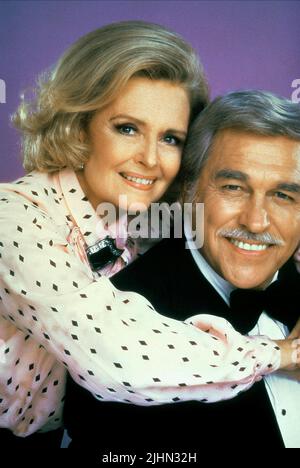 DONNA REED, HOWARD KEEL, DALLAS, 1984 Stock Photo