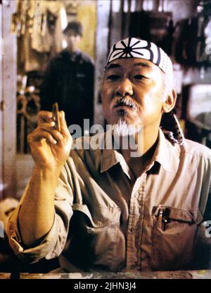 THE KARATE KID (1984) PAT MORITA, RALPH MACCHIO KRK 027 Stock Photo - Alamy