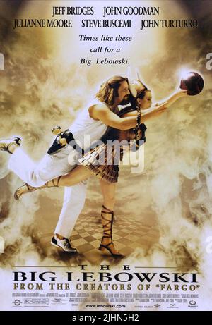 JEFF BRIDGES, JULIANNE MOORE POSTER, THE BIG LEBOWSKI, 1998 Stock Photo