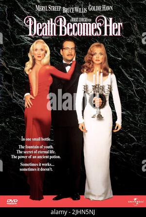 MERYL STREEP, BRUCE WILLIS, GOLDIE HAWN POSTER, DEATH BECOMES HER, 1992 Stock Photo