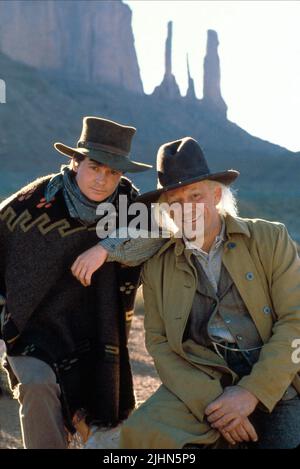 MICHAEL J. FOX, CHRISTOPHER LLOYD, BACK TO THE FUTURE PART III, 1990 Stock Photo