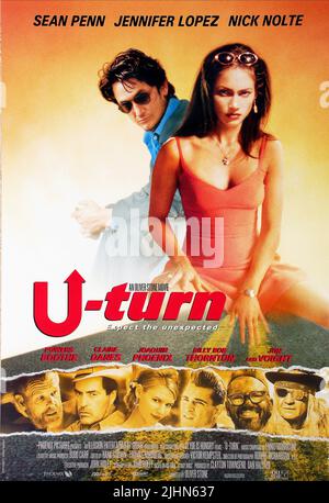 SEAN PENN, JENNIFER LOPEZ POSTER, U TURN, 1997 Stock Photo