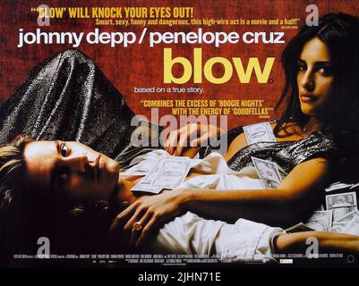 JOHNNY DEPP, PENELOPE CRUZ POSTER, BLOW, 2001 Stock Photo