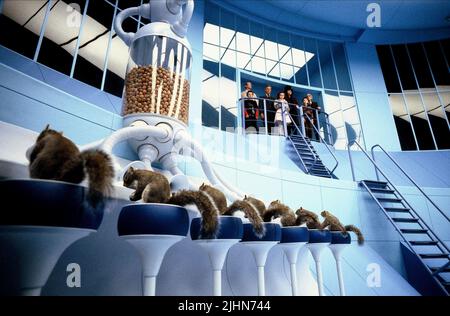 JORDAN FRY, ADAM GODLEY, JAMES FOX, JULIA WINTER, JOHNNY DEPP, FREDDIE HIGHMORE, DAVID KELLY, CHARLIE AND THE CHOCOLATE FACTORY, 2005 Stock Photo