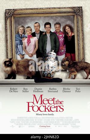 BLYTHE DANNER, TERI POLO, ROBERT DE NIRO, BEN STILLER, DUSTIN HOFFMAN, BARBRA STREISAND, MEET THE FOCKERS, 2004 Stock Photo