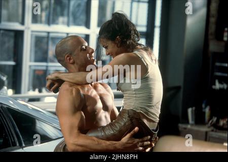 VIN DIESEL, MICHELLE RODRIGUEZ, THE FAST AND THE FURIOUS, 2001 Stock Photo