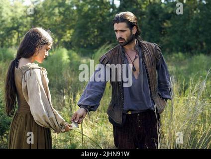 Q'ORIANKA KILCHER, COLIN FARRELL, THE NEW WORLD, 2005 Stock Photo