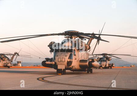 USMC CH-53 Super Stallion on the tarmac at MCAS Miramar in San Diego, California