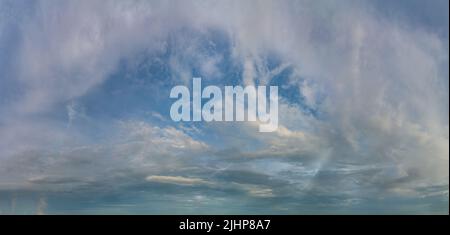 Fantastic soft thunderclouds at sunrise, natural composition Stock Photo