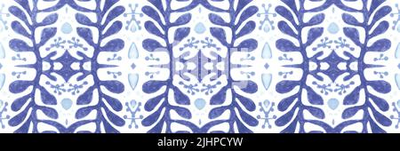 Dutch blue mosaic. Abstract azulejo background. Vintage majolica design. Stock Photo