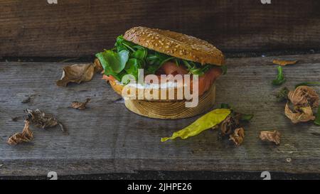smoked salmon sandwich Stock Photo