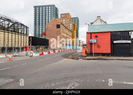 Construction of apartments, offices and Barclays Bank Campus headquarters, formerly Buchanan Wharf, Kingston Street, Tradeston, Glasgow, Scotland, UK Stock Photo