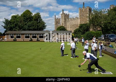 Framlingham castle bowls club Suffolk UK Stock Photo