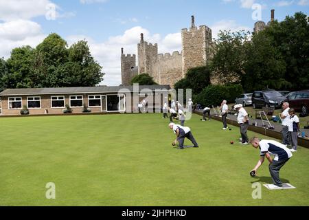 Framlingham castle bowls club Suffolk UK Stock Photo