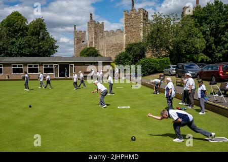 Framlingham castle bowls club Suffolk UK Stock Photo